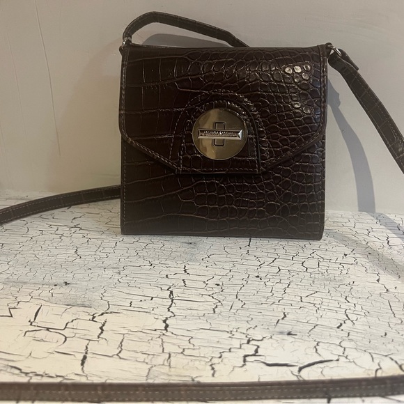 Jaclyn Smith Handbags - Jaclyn smith Brown Crocodile-Embossed Crossbody Bag
